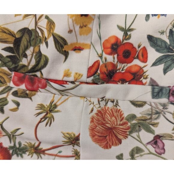 ZARA Short Women's S Floral High Rise Flat Front Classic - Picture 4 of 11